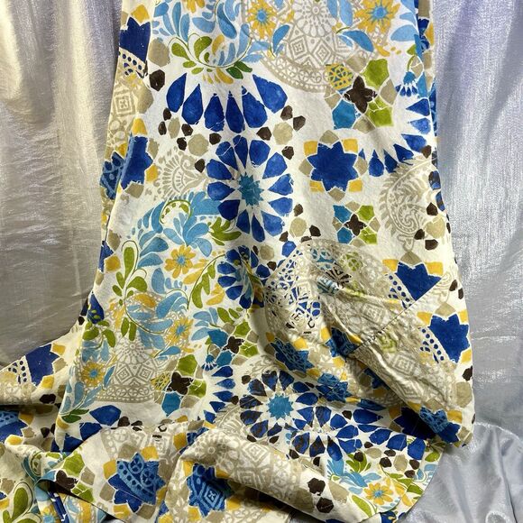 POTTERY BARN XL Rectangle Linen Floral Tropical Tablecloth  70" x 104" - Picture 3 of 10